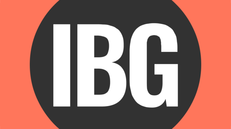 Logo IBG med orange baggrund